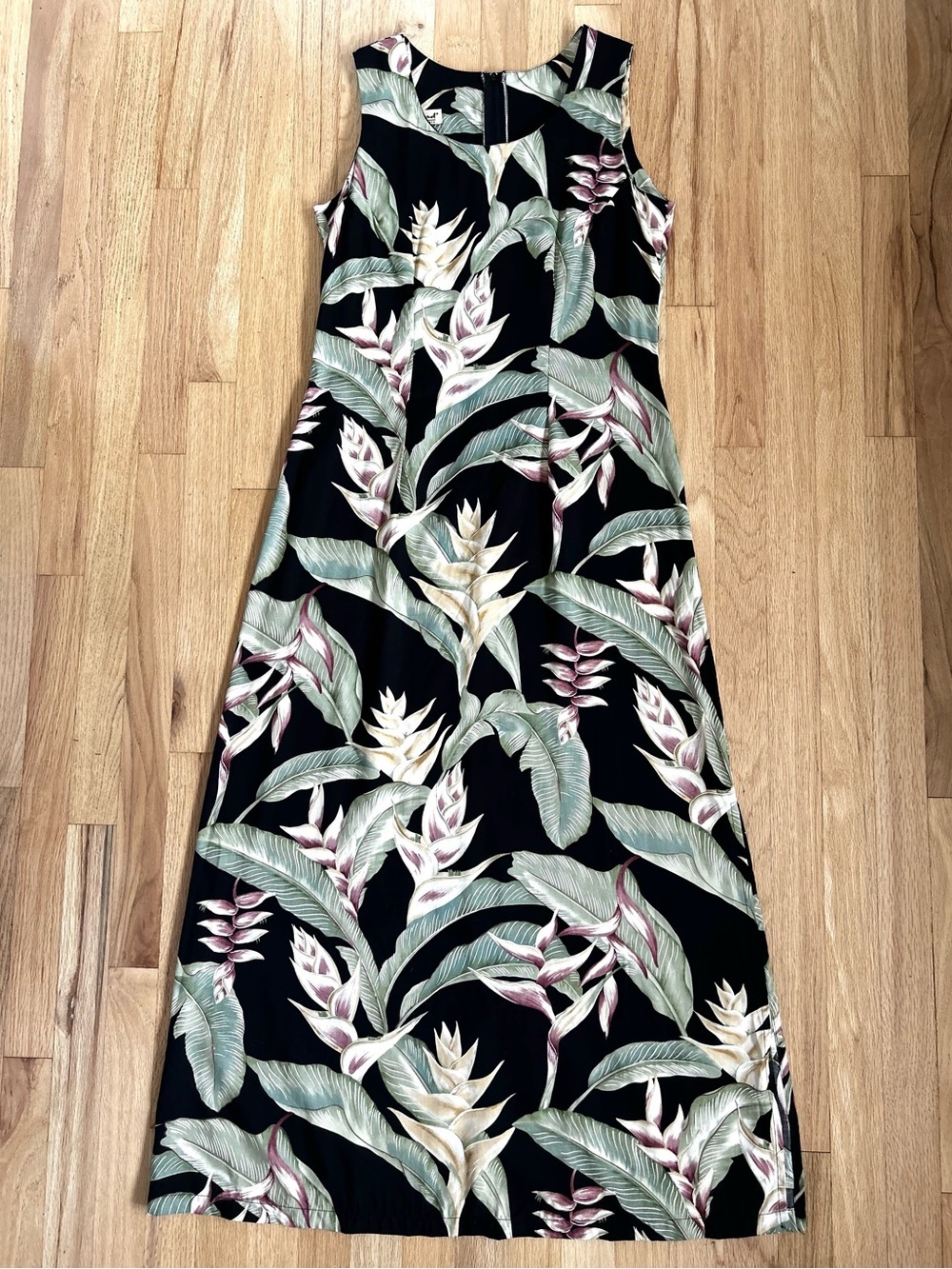 TORI RICHARD vintage tropical hawaiian print maxi slip dress 90s size M